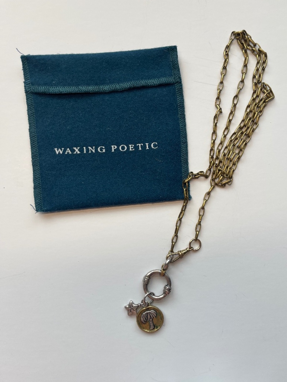 Waxing Poetic Charm Holder Chain and Palm Tree Charm